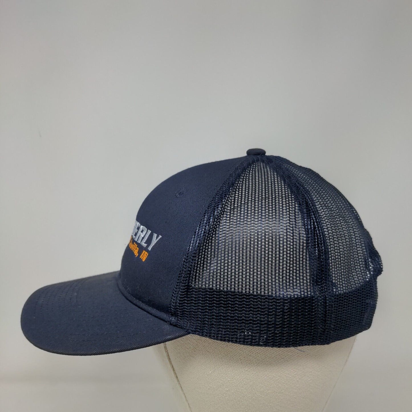 PL Kemerly Equipment LLC Avilla IN Snapback Trucker Hat Blue One Size Mesh Back