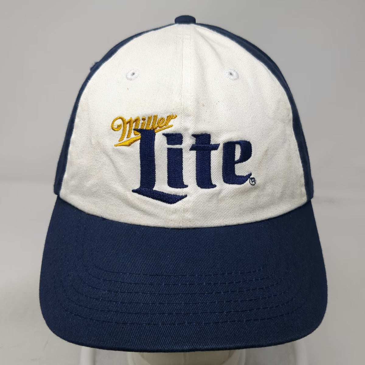 Miller Lite 5 Panel Blue White Gold One Size Hat Slideback Cotton Beer Logo