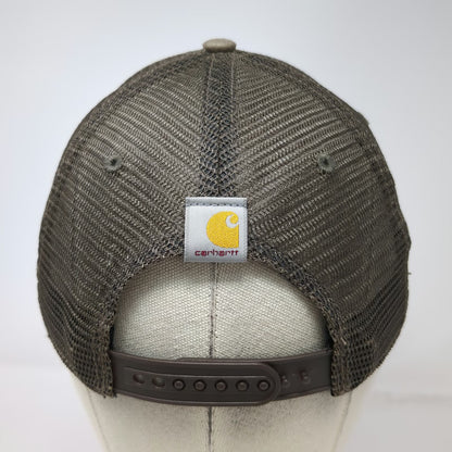 Carhartt Trucker Hat Brown One Size Mesh Back Snapback Embroidered Logo Work Cap