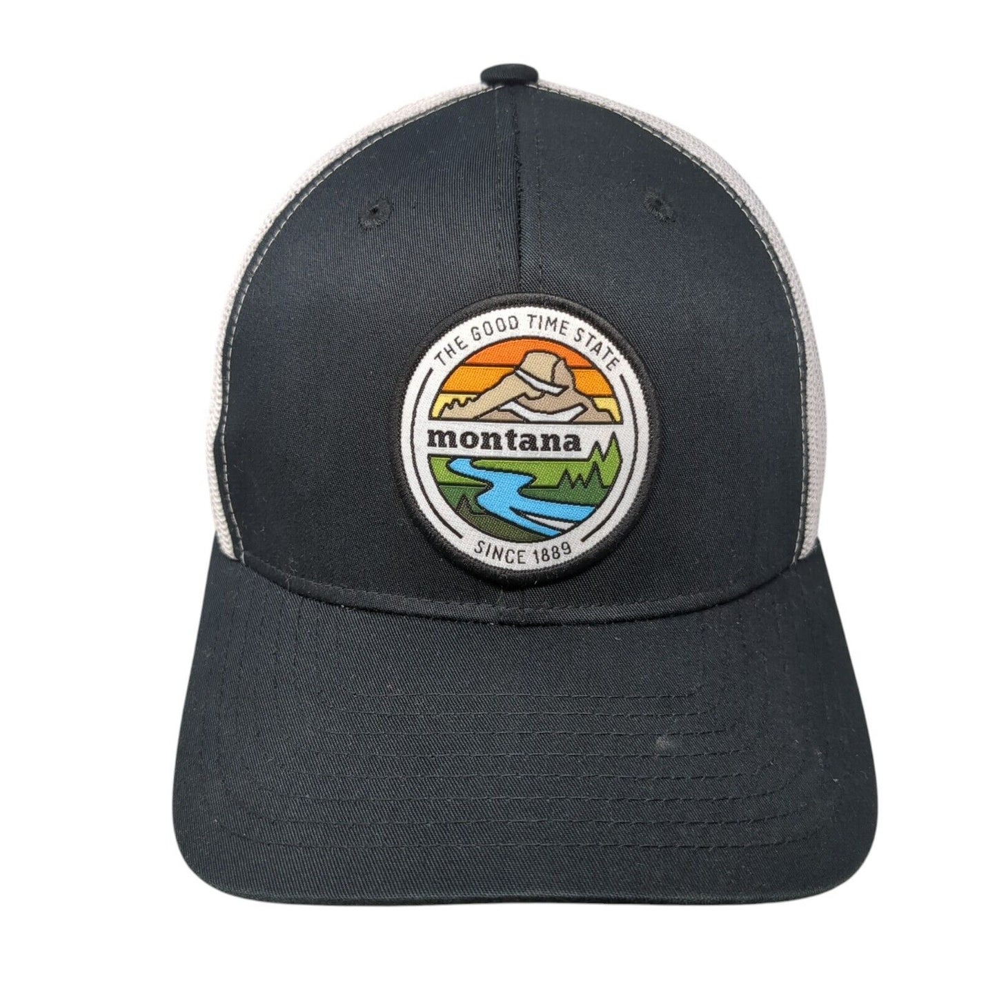 Montana The Good Time State Patch Snapback Trucker Hat Black One Size
