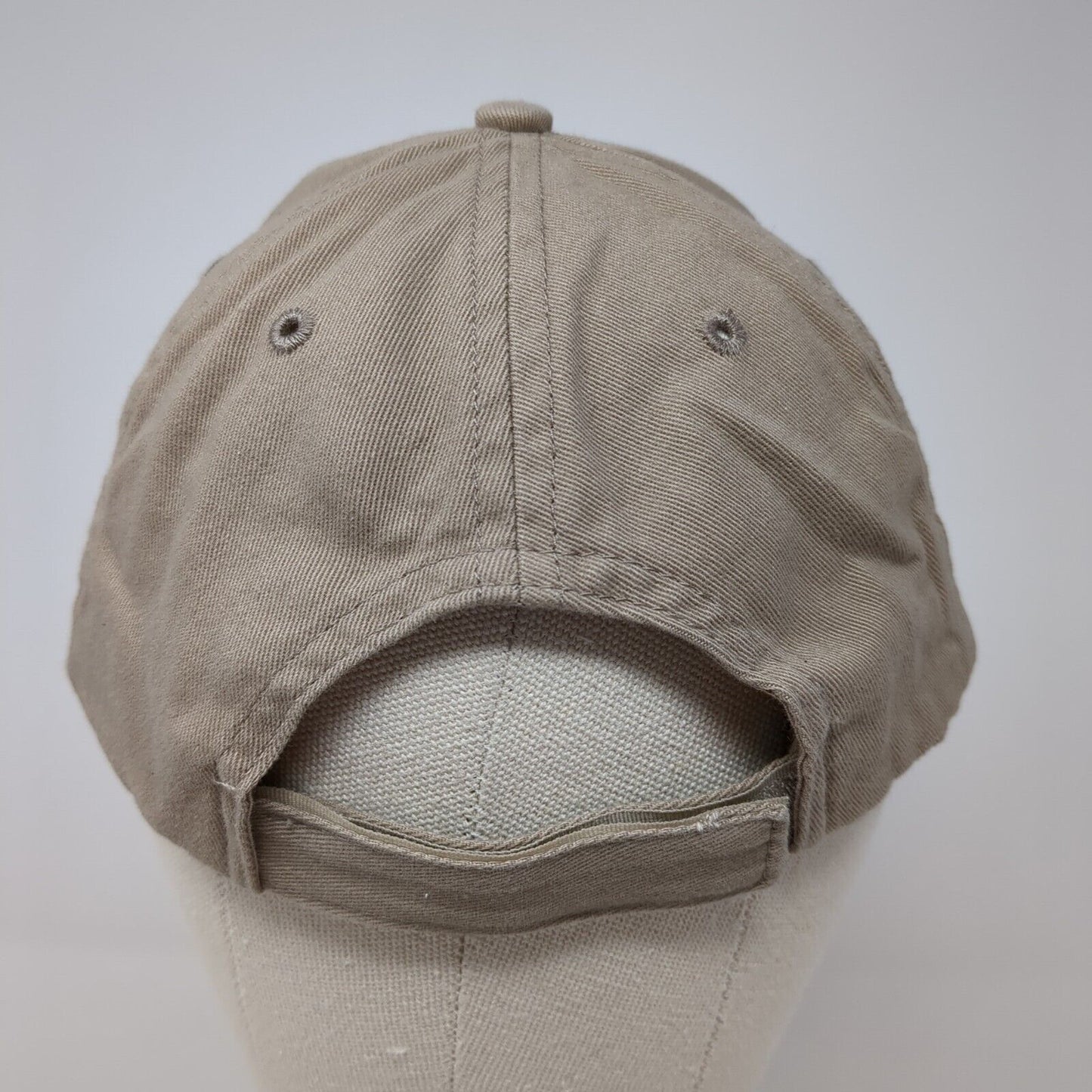 Hacker Strapback Hat Tan One Size Adjustable Embroidered 6 Panel KC Caps