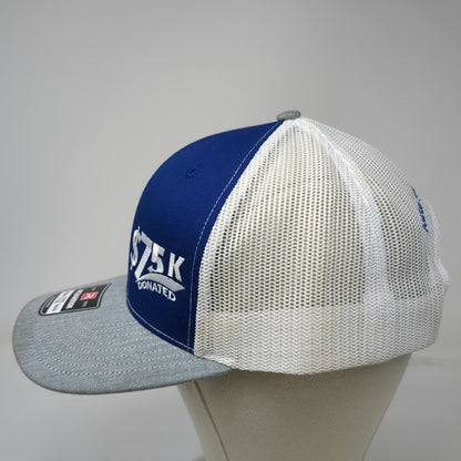 Richardson Trucker Hat Blue Gray White One Size Auto Ranch Foundation Snapback