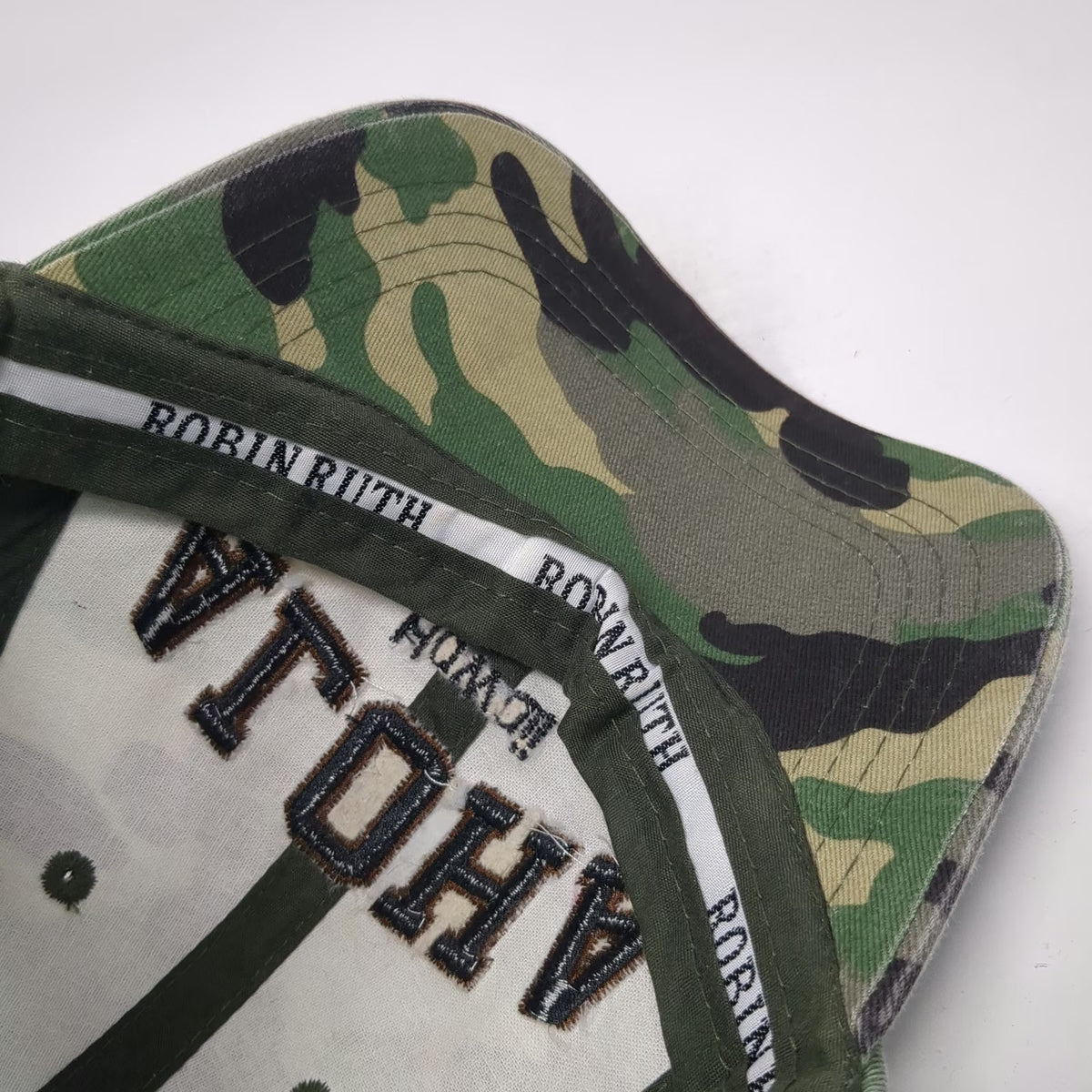 Robin Ruth Baseball Cap Green Brown Camo One Size Hawaii Aloha Embroidery Hat