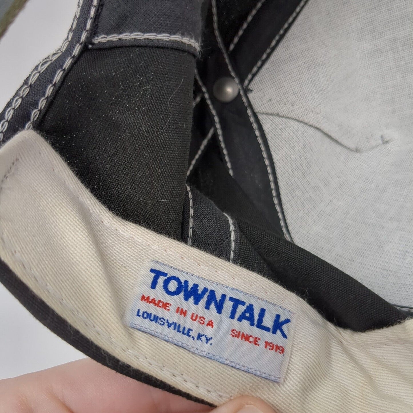 Blue Lakes Slideback Hat Black One Size Adjustable Embroidered Rope Town Talk