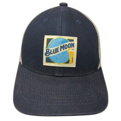 Blue Moon Beer Patch Blue Trucker Hat One Size Mesh Back Snapback Brewery Logo