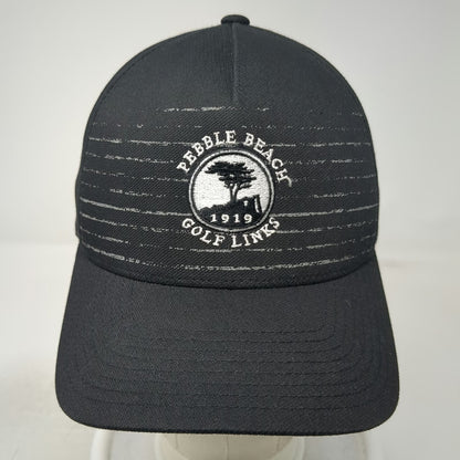 TravisMathew 5 Panel Black One Size Pebble Beach Golf Links Snapback Hat Stripes