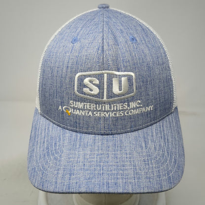 Fahrenheit Trucker Hat Blue One Size Sumter Utilities Quanta Services Heathered