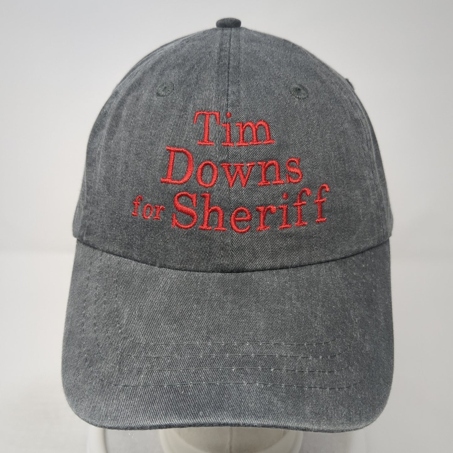 Tim Downs For Sheriff Slideback Baseball Cap Gray OS Adjustable Embroidered