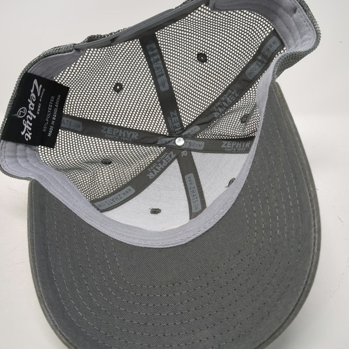 Zephyr Trucker Hat Gray One Size Bullards Bar Reservoir CA Wave Patch Snapback