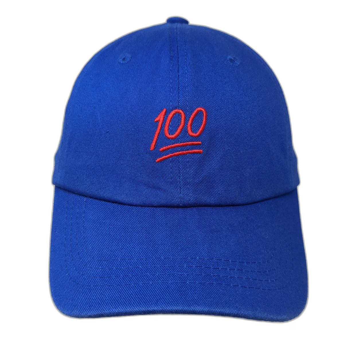 Six Flags Baseball Cap Blue One Size Embroidered 100 Emoji Adjustable Strap Hat