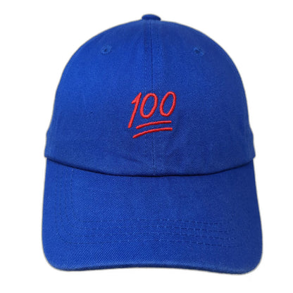 Six Flags Baseball Cap Blue One Size Embroidered 100 Emoji Adjustable Strap Hat