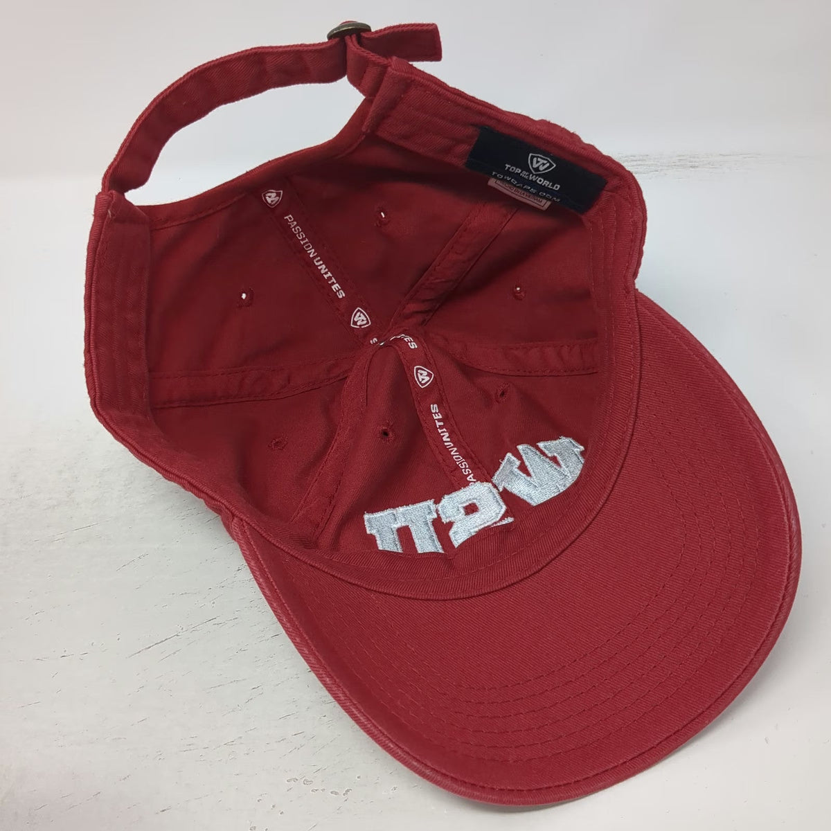Washington State Cougars NCAA Top of the World Baseball Cap Red Gray OSFM Hat
