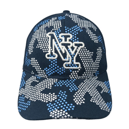 NY Strapback Hat Blue One Size Adjustable Embroidered 6 Panel Outdoor