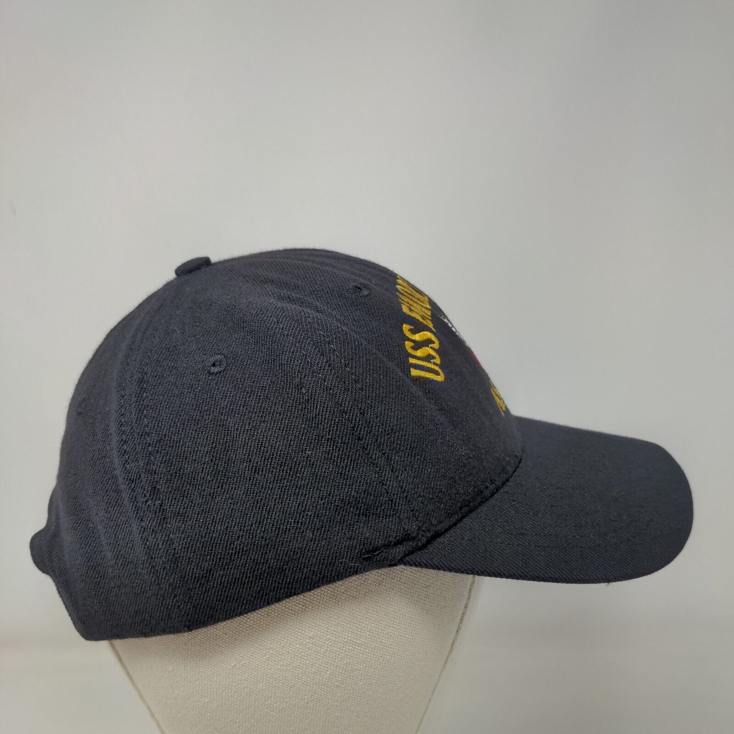 USS Emory S. Land AS 39 Snapback Hat Blue One Size Adjustable Embroidered
