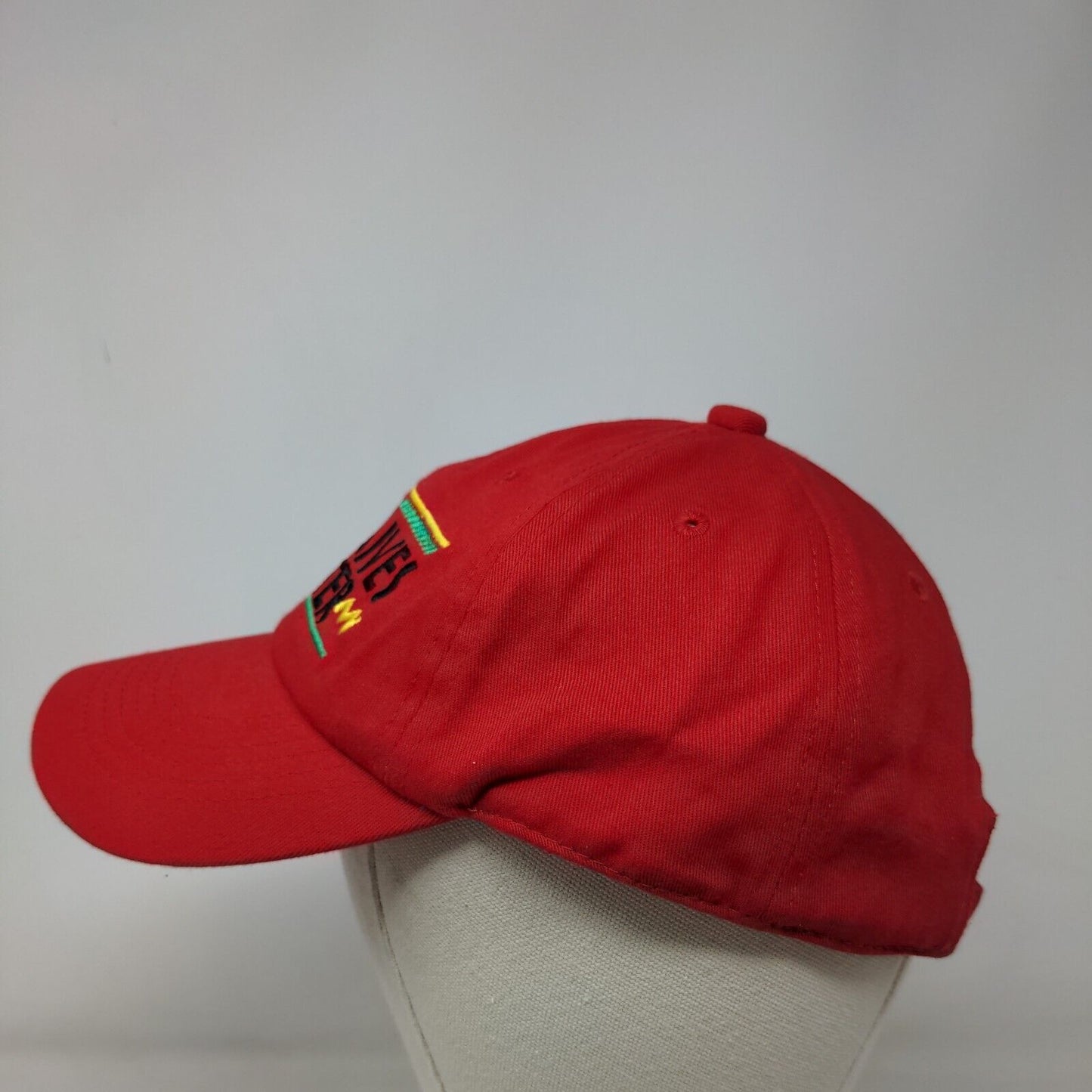 Black Lives Matter Slideback Hat Red One Size Embroidered Adjustable