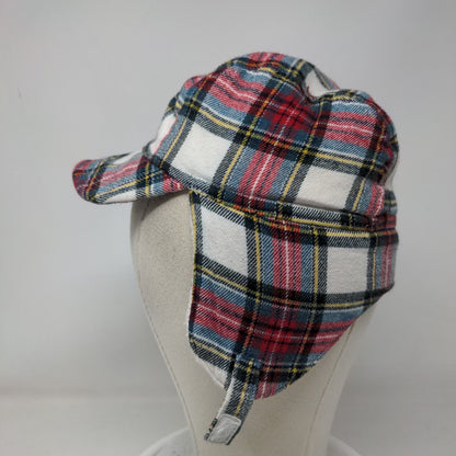 Baby Gap Fleece Lined Trapper Hat Multi 12-18 Months Plaid Chin Strap