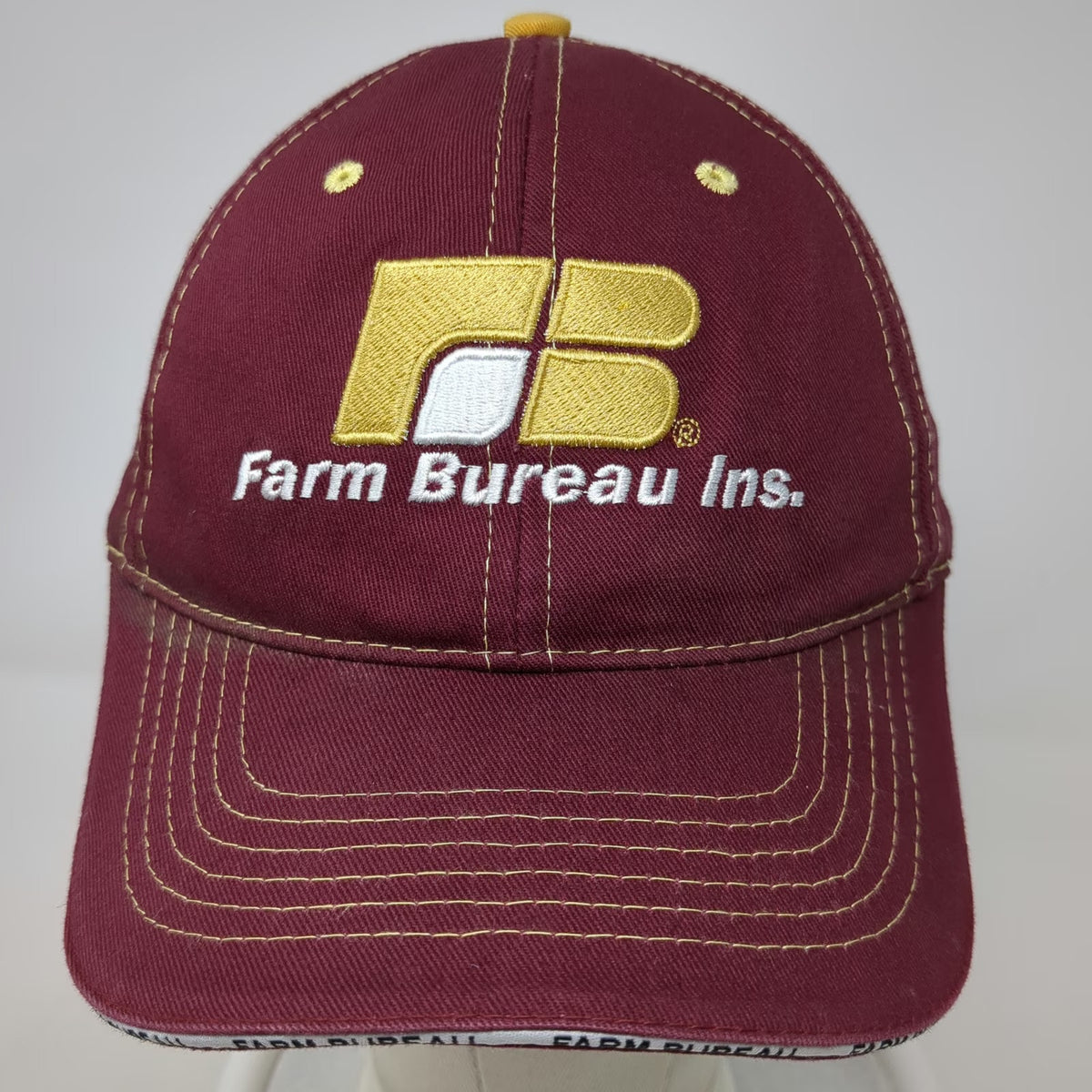 Buck's Athletic Red Baseball Cap One Size Farm Bureau Ins Idaho Strapback Hat