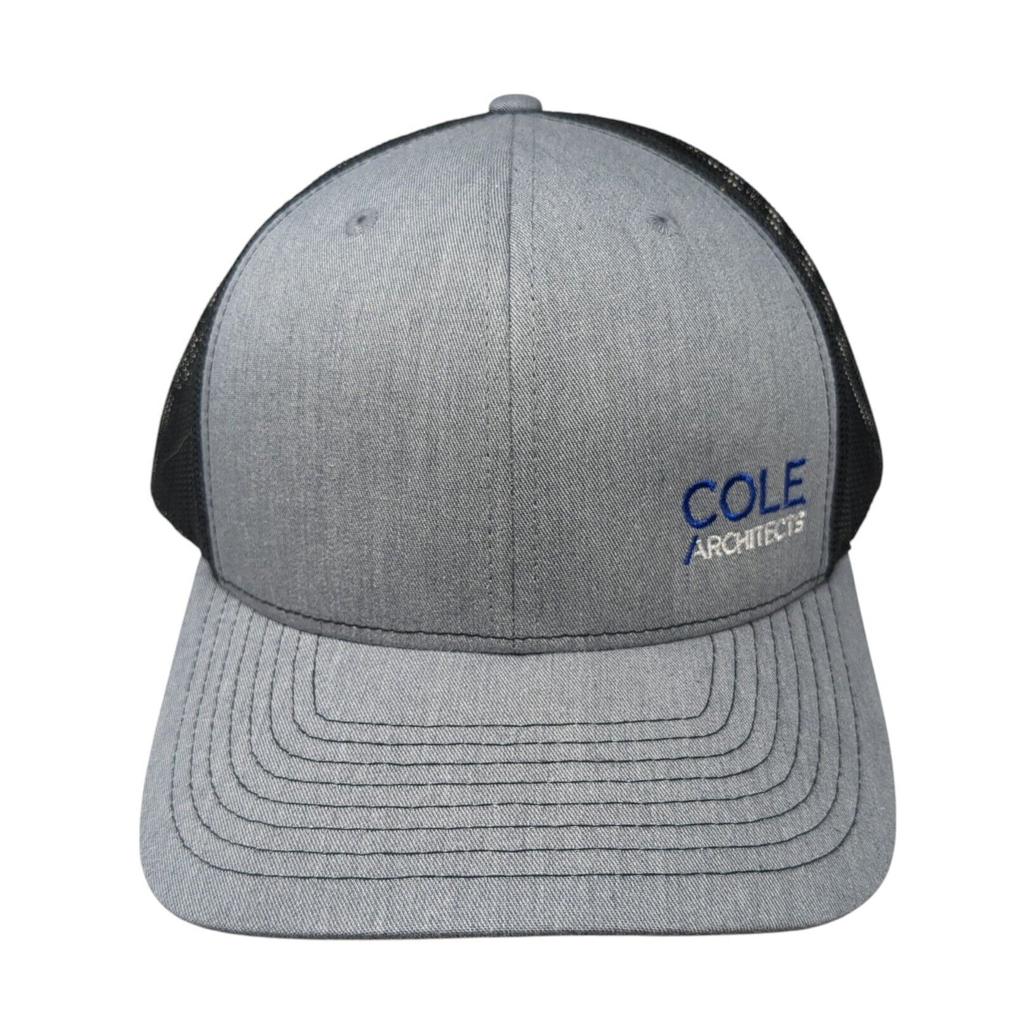 Cole Architects Snapback Trucker Hat Gray XL Adjustable Mesh Back Richardson
