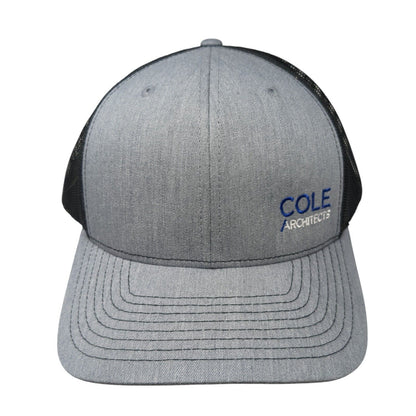 Cole Architects Snapback Trucker Hat Gray XL Adjustable Mesh Back Richardson
