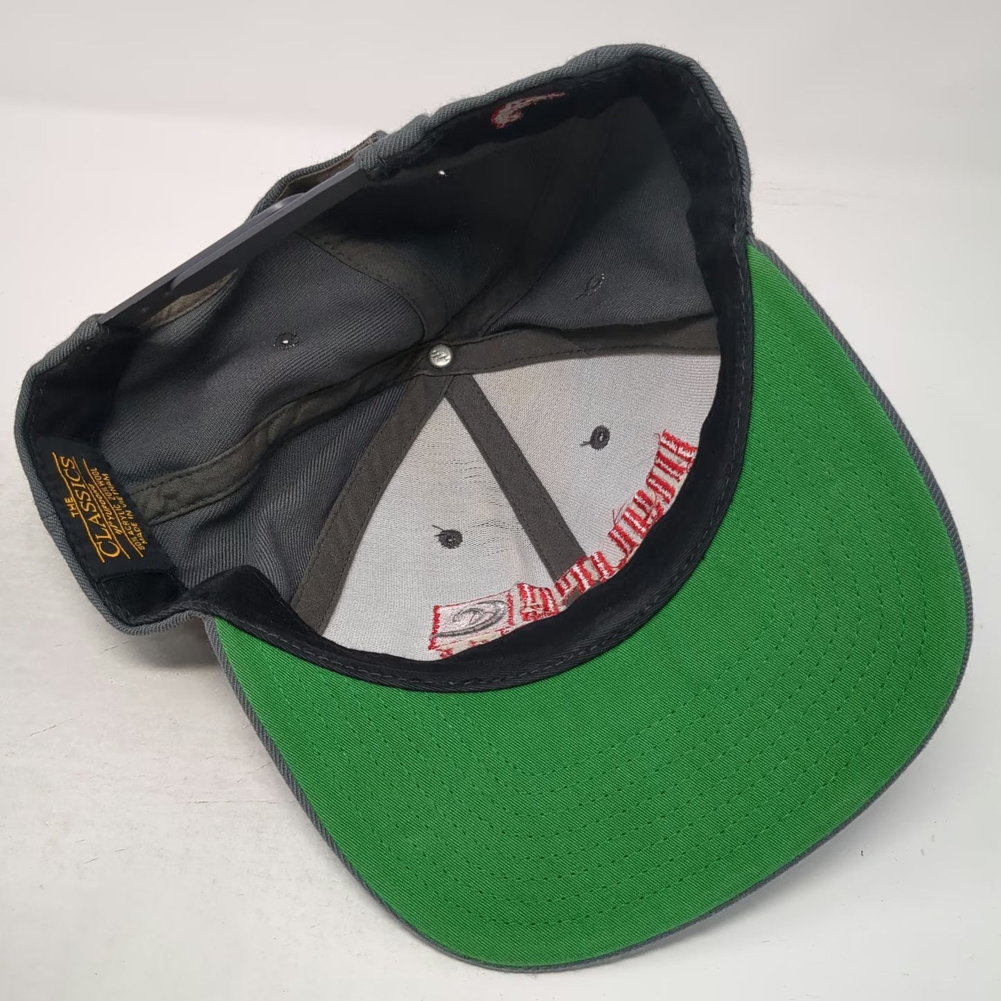 Yupoong Snapback Hat Gray One Size Breckenridge MyLife Logo Green Underbrim Wool