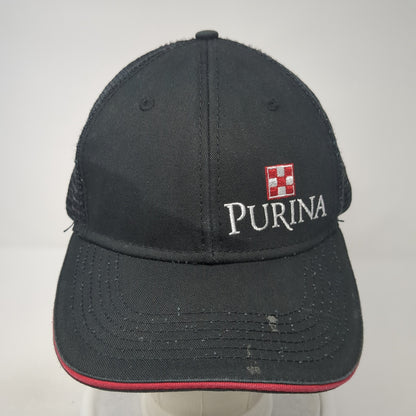 Purina Snapback Trucker Hat Black One Size Adjustable Embroidered Mesh Back