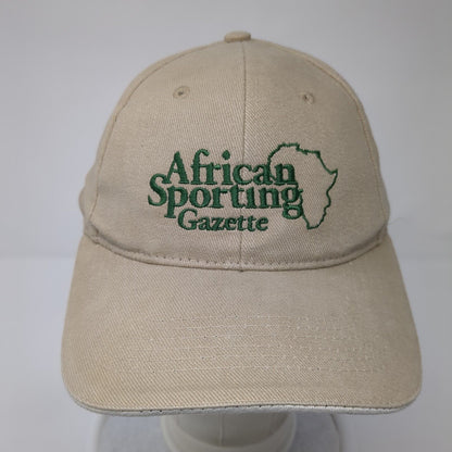 African Sporting Gazette Strapback Hat Tan One Size Adjustable Embroidered
