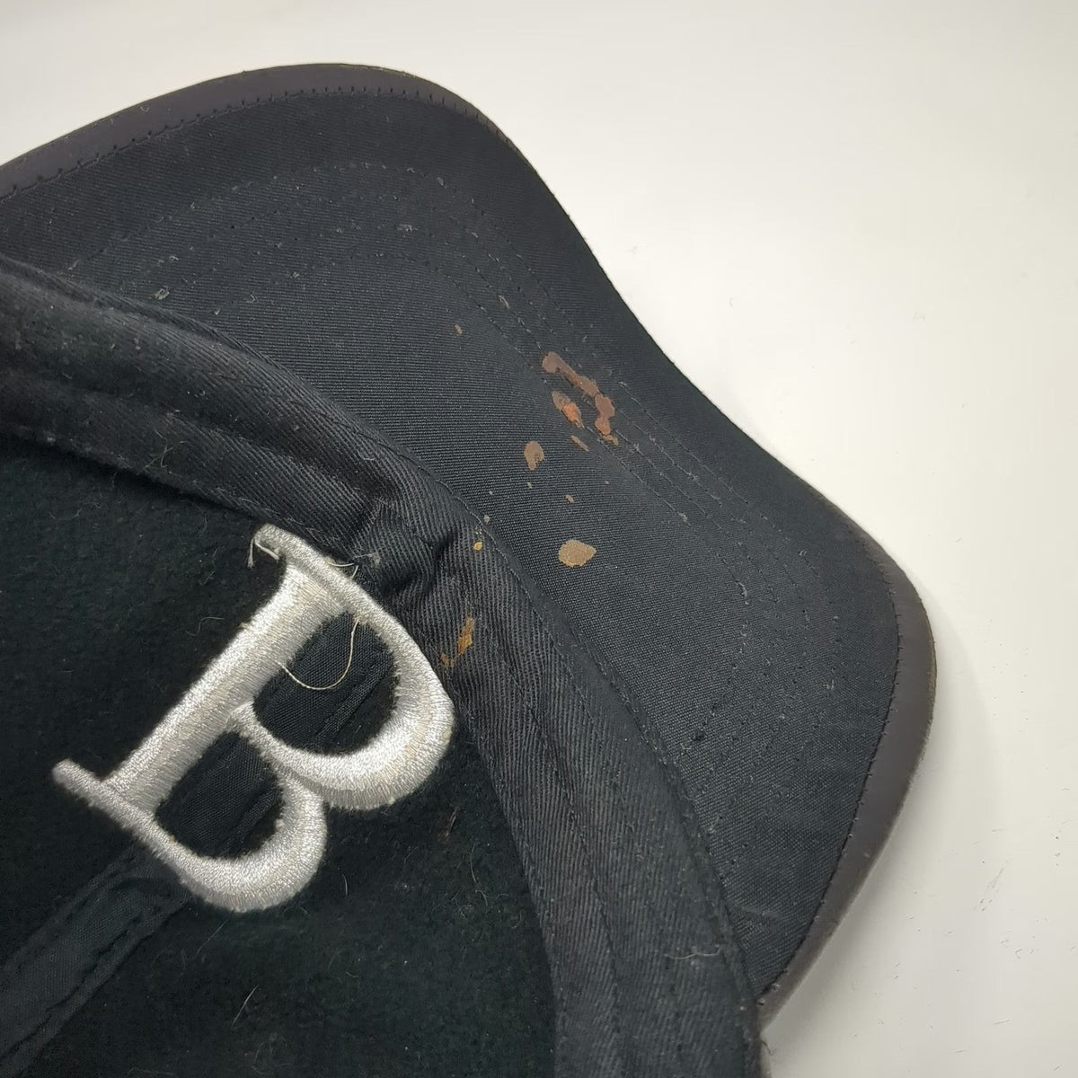 Black Baseball Cap One Size Boston Letter B Embroidered Strapback Hat Souvenir