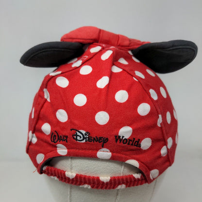 Walt Disney World Stretchy Girls Toddler Hat Minnie Mouse Red Polka Dot Ears Bow