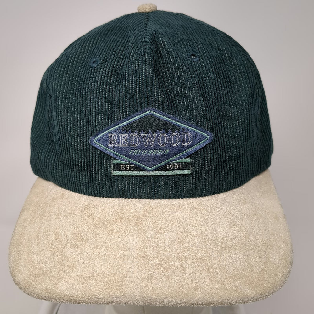 Cotton On 5 Panel Hat Green One Size Corduroy Suede Brim California Redwood