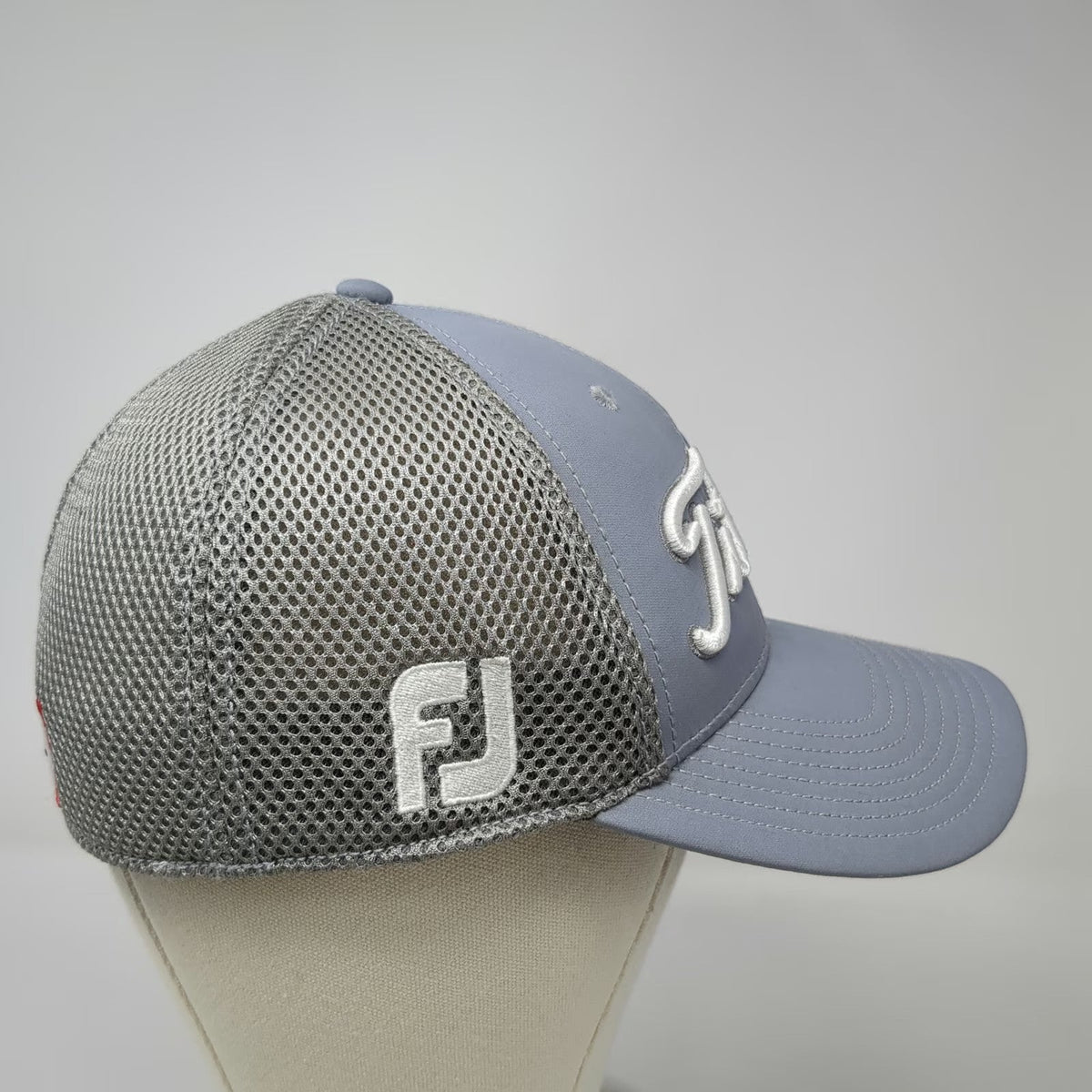 Titleist Baseball Cap Gray M Mesh Performance Golf Hat Pro V1 FootJoy FJ Logo
