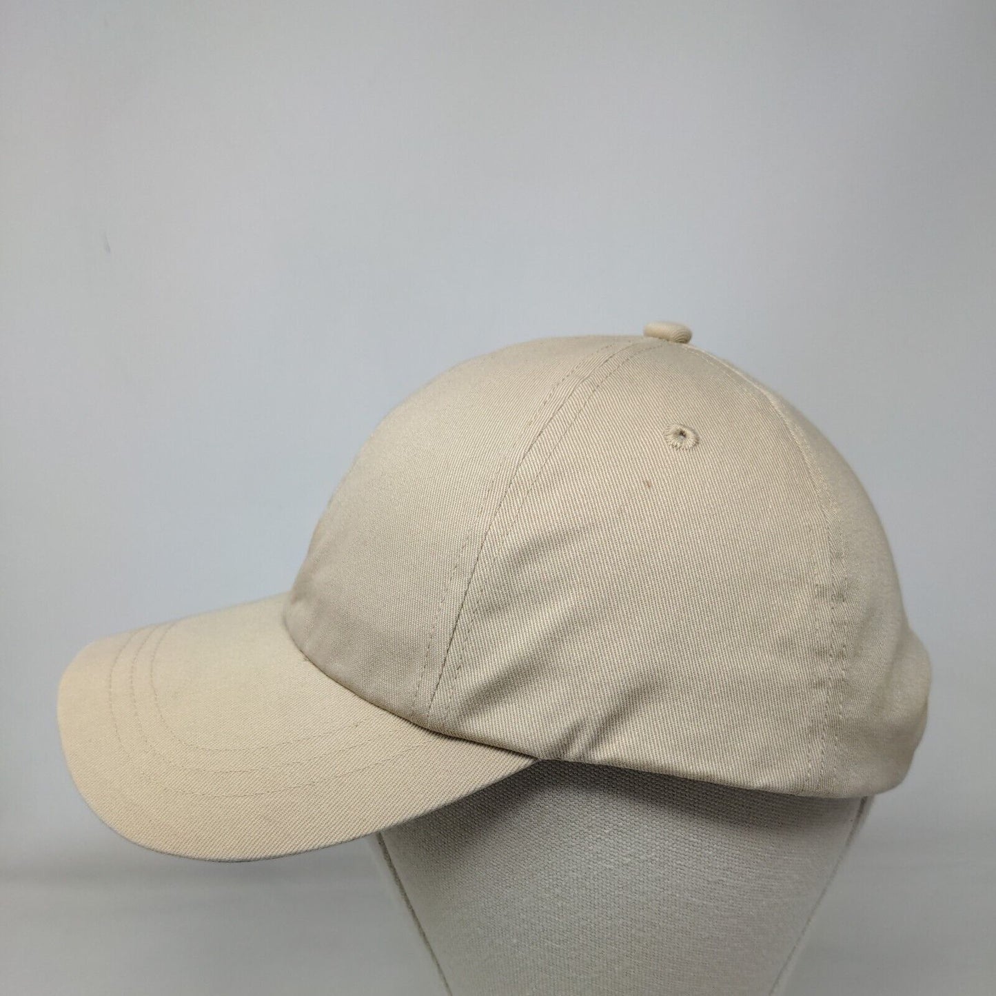 Unbranded Slideback Hat Solid Tan One Size Adjustable Blank 6 Panel