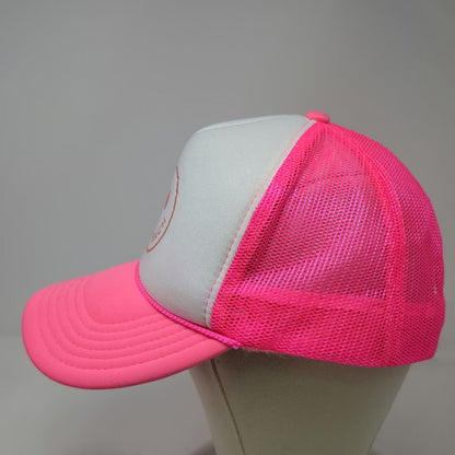 OTTO Trucker Hat Pink One Size Becky's Bach Smiley Face Mesh Snapback Rope Foam