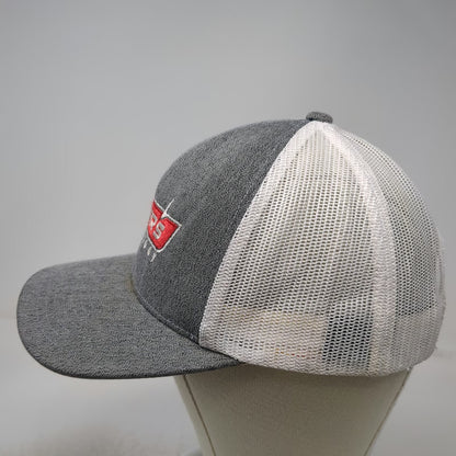 Pacific Headwear Trucker Hat Gray White OSFM Fishers Technology Mesh Snapback