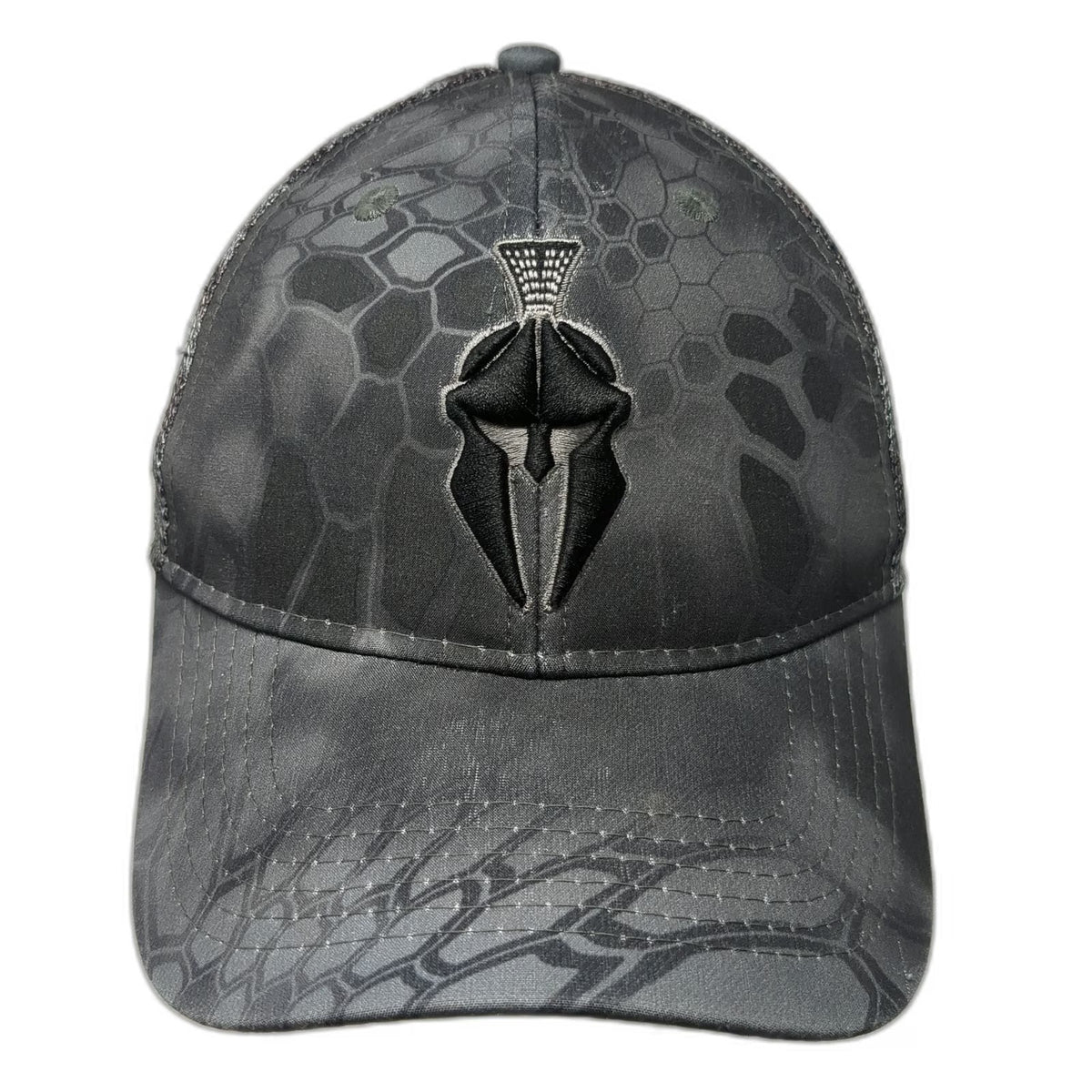 Kryptek Trucker Hat Gray Black One Size Typhon Camo Spartan Helmet Mesh Snapback