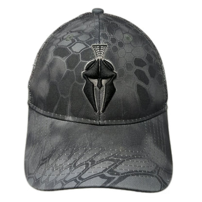 Kryptek Trucker Hat Gray Black One Size Typhon Camo Spartan Helmet Mesh Snapback