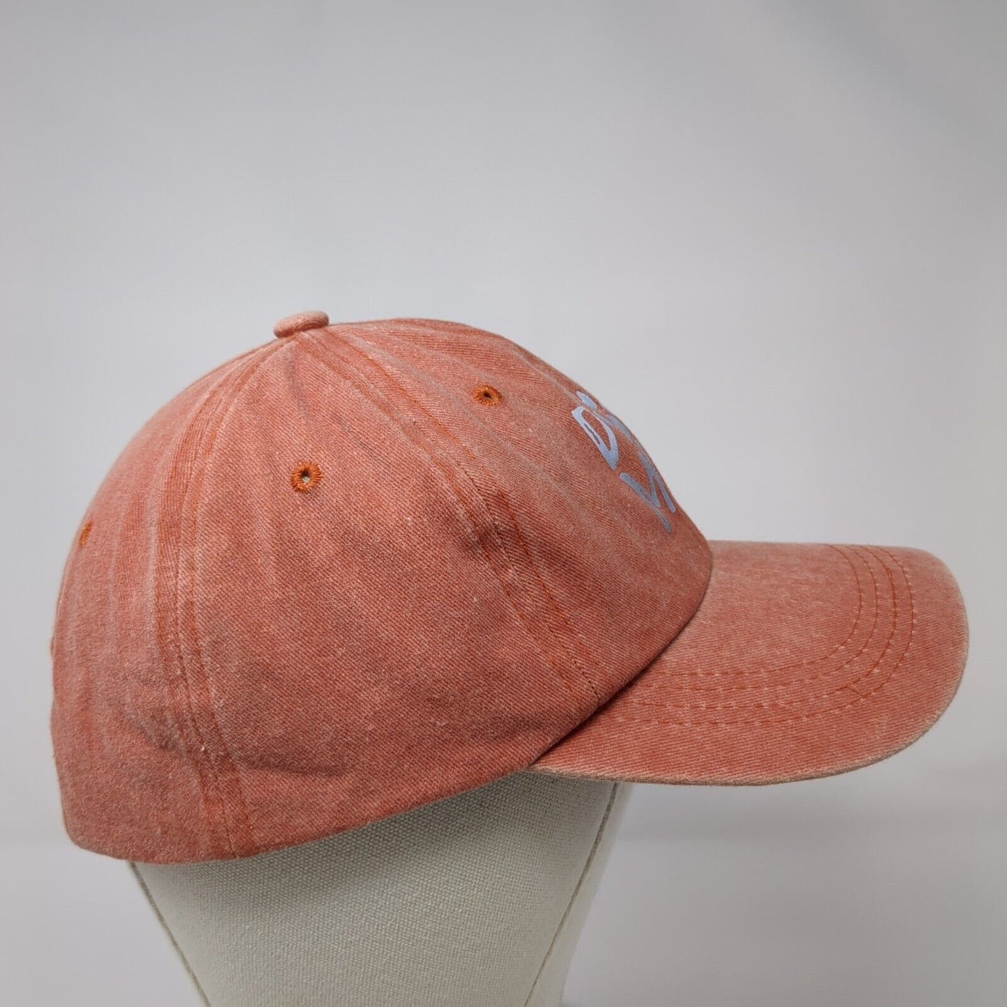Dog Mom Slideback Hat Orange OSFA Adjustable Vented Holes 6 Panel Cotton