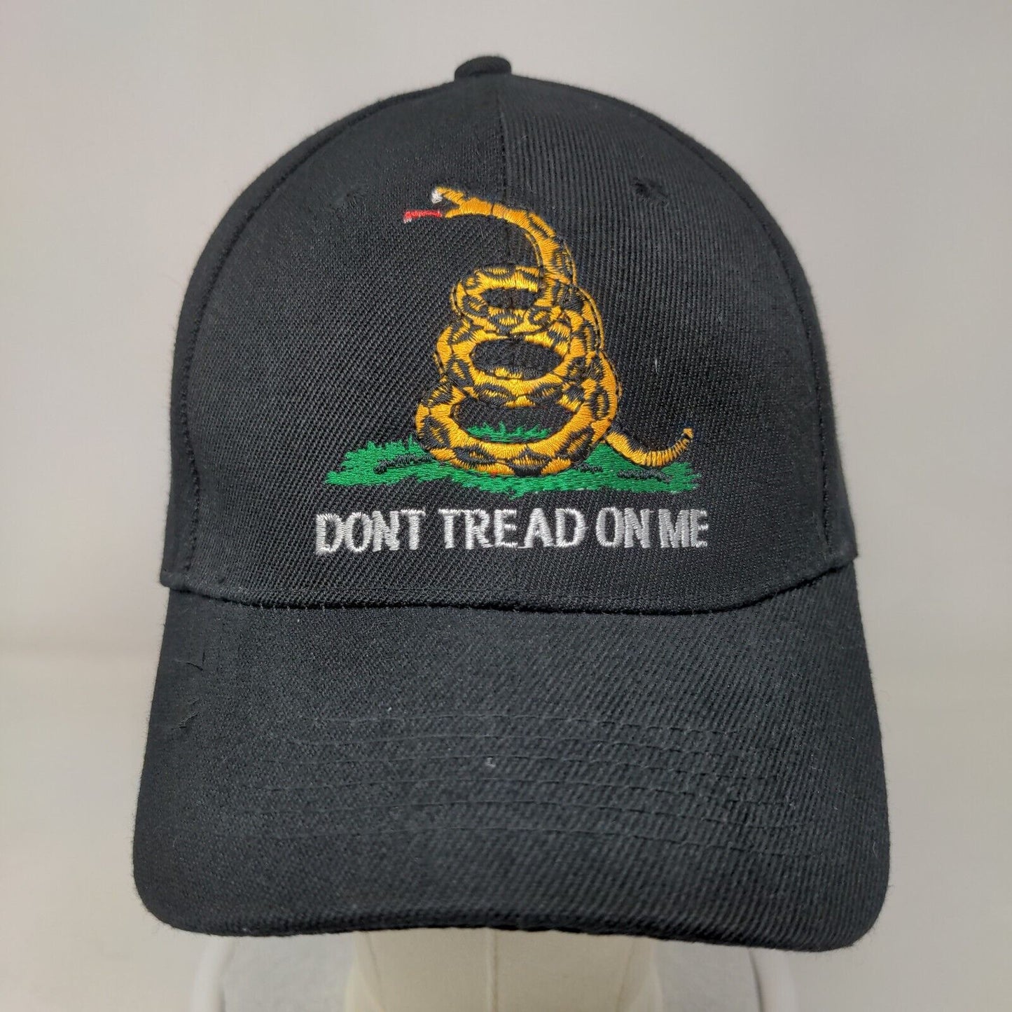 Don't Tread On Me Snake Strapback Hat Black OSFA Embroidered