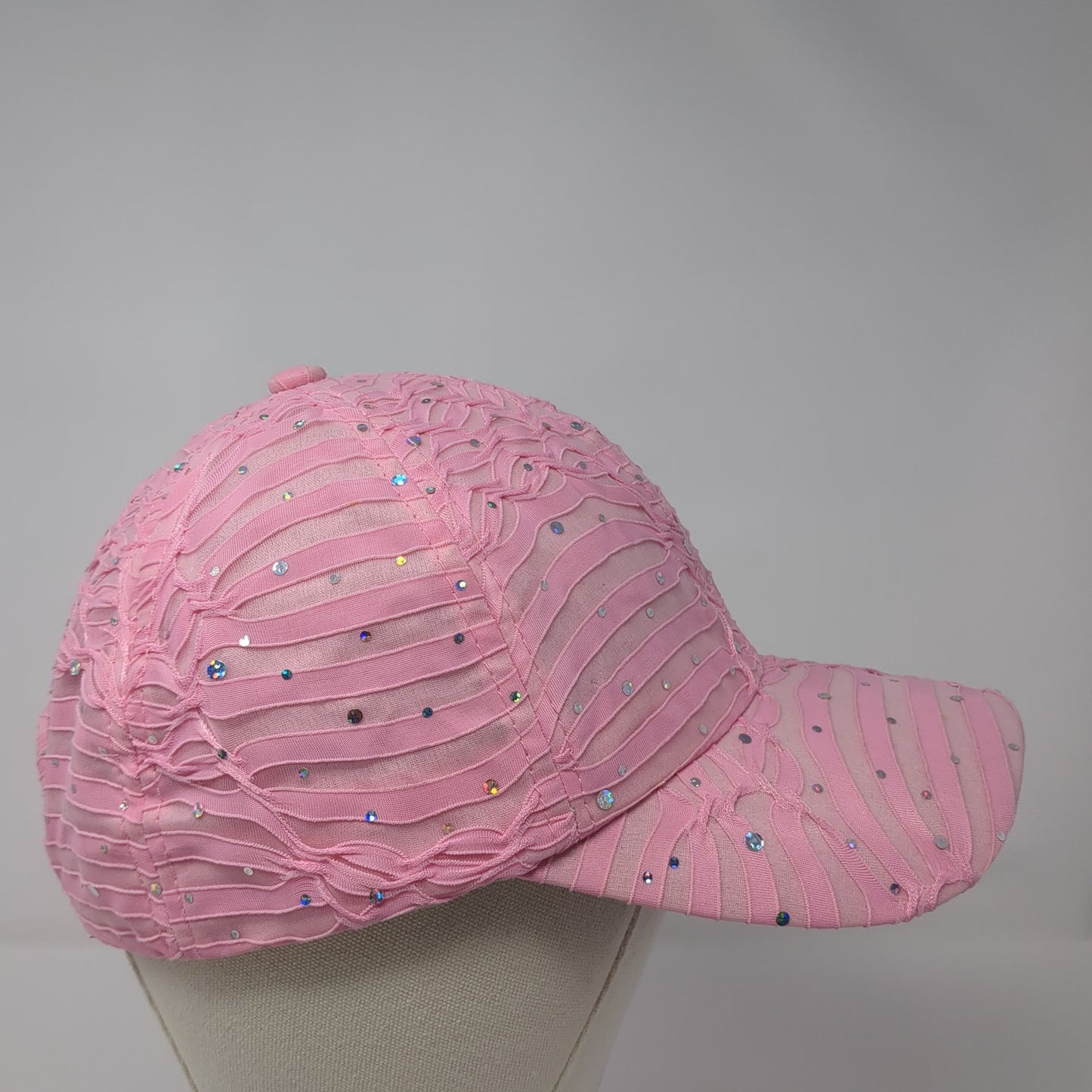Unbranded Strapback Hat Pink One Size Sequin Bling Adjustable 6 Panel