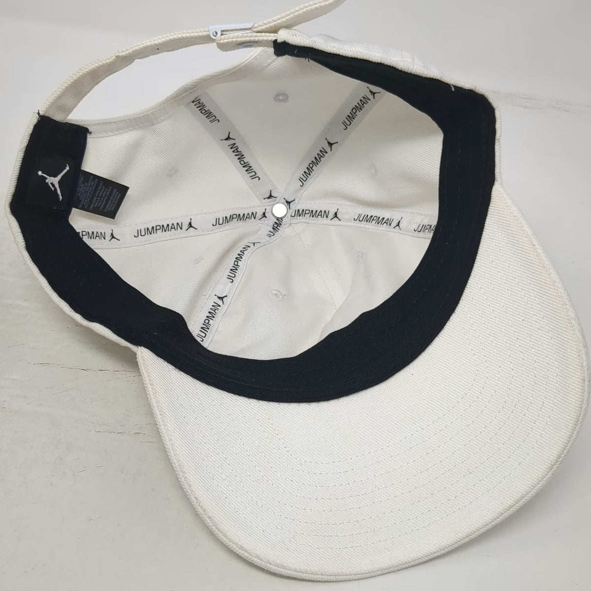 Jordan Baseball Cap White One Size Strapback Tonal Jumpman Logo Embroidered Hat