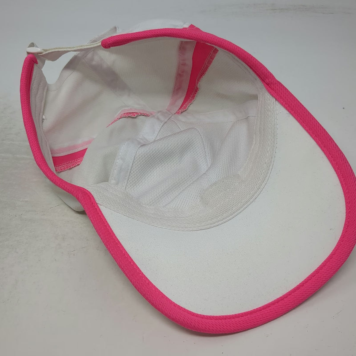 White Baseball Cap One Size Pink Performance Slideback Athletic Lightweight Hat