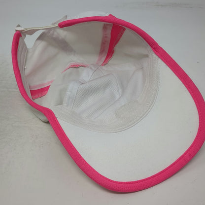 White Baseball Cap One Size Pink Performance Slideback Athletic Lightweight Hat