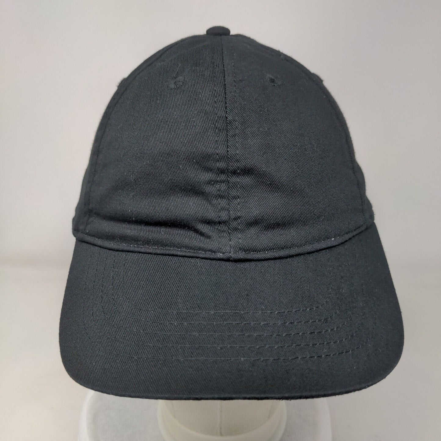 Unbranded Strapback Hat Black OSFM Solid Adjustable Blank Vent Holes