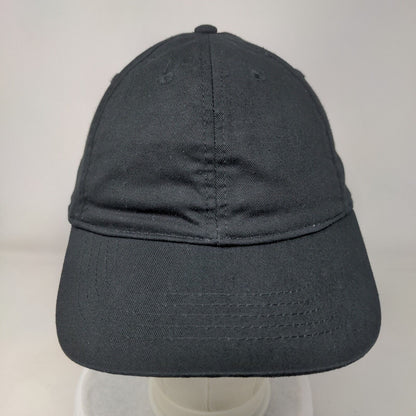 Unbranded Strapback Hat Black OSFM Solid Adjustable Blank Vent Holes