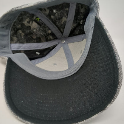 Adidas Baseball Cap Gray One Size Fitted Camo Mesh Stretch Hat Embroidered Logo