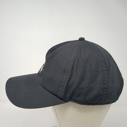 Flaming Peace Sign Snapback Hat Black One Size Adjustable Embroidered Quiksilver