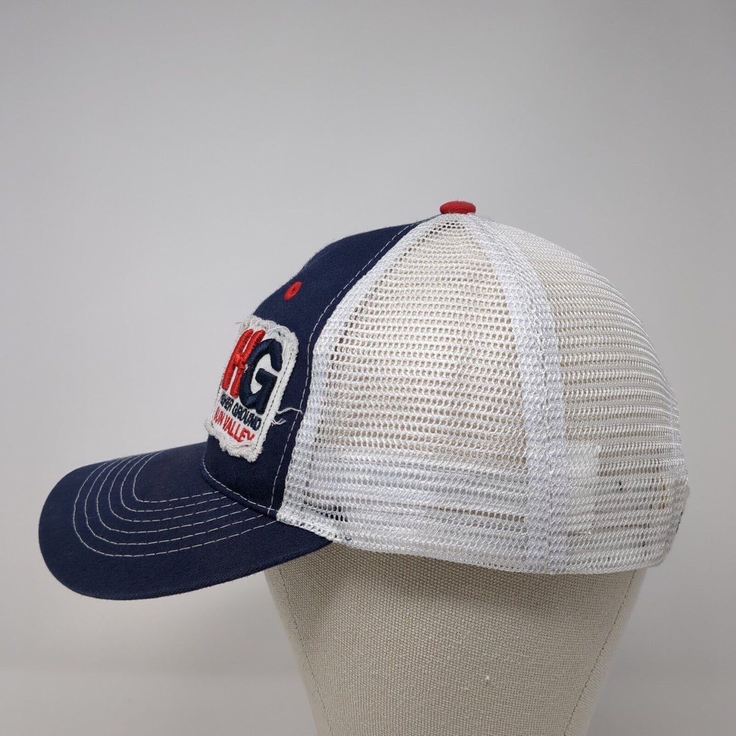 HG Higher Ground Sun Valley Strapback Trucker Hat Blue OS Mesh Back Vie Gear