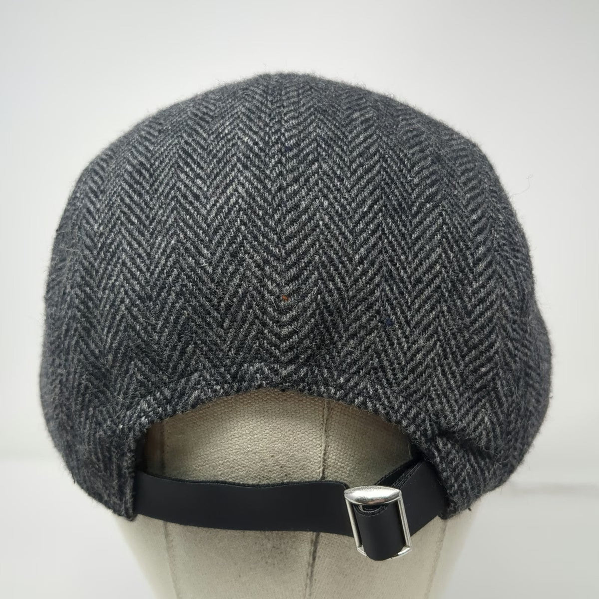 Storied Hats 5 Panel Gray XL Herringbone Recycled Wool Slideback Hat Strap