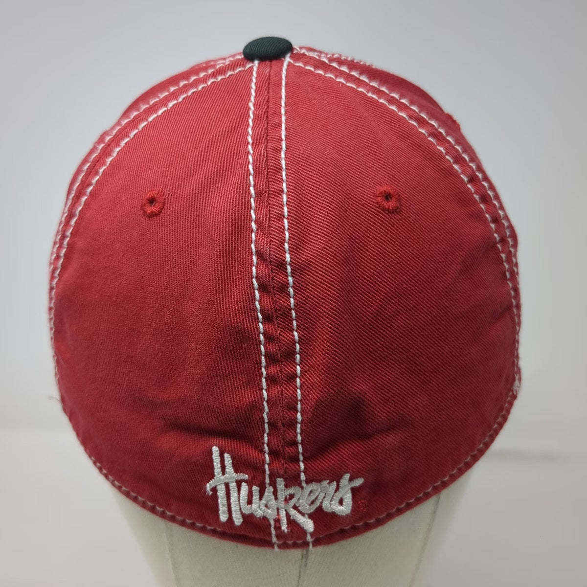 Nebraska Cornhuskers NCAA adidas Red XL Stretch Fit Curved Brim Cap Hat Huskers