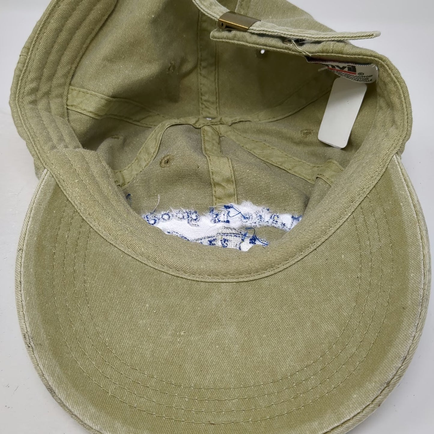 Anvil Baseball Cap Beige One Size Lake is good Fish Embroidery Cotton Hat Strap