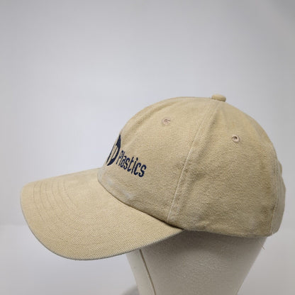 Delta Plastics Slideback Hat Tan One Size Adjustable Embroidered 6 Panel